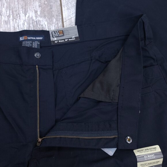 5.11 Tactical Pants Mens 42x30 Navy Taclite Ripstop Jean Cut Mid Rise Straight - Picture 8 of 9